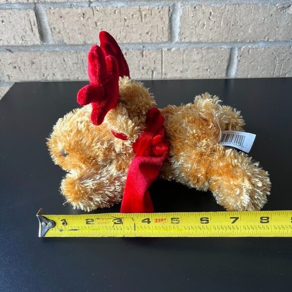 Dan Dee Christmas Reindeer Deer Moose Red Antlers & Scarf Stuffed Plush Animal - Picture 9 of 11